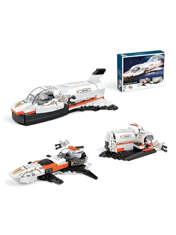 Space Shuttle Building Block Set - 3-in-1 Spaceship, Fighter, and Lander Building Block Set - 168 PCS STEM Toy for Future Astronauts TV847