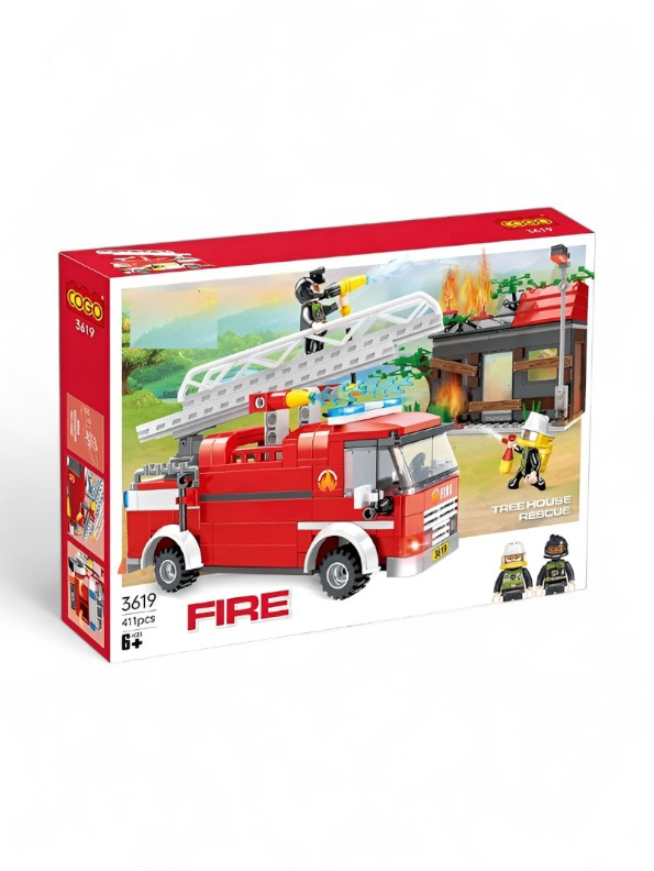 “411-Piece Fire Rescue Building Set – LEGO-Compatible Fun with Vehicles & Mini Figures for Ages 6+” TV1028