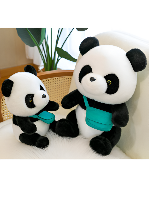 Cute Panda Plush Toy with Bag - 8-Inch Soft Toy Stuffed Animal for Kids & Adults LMI11083
