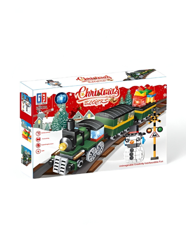 Christmas Train Building Block Set - 321 PCS Holiday Steam LEGO Set - Seasonal Decoration & Kids' Toy TV5186