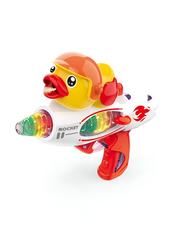 Red Kids Light-Up Duck Rocket Blaster Toy Gun with Flashing LED & Sound LMI15807