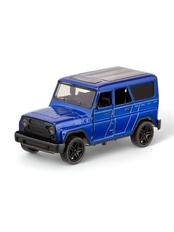 Blue - YA3 Hunter – Metal Die-Cast Jeep Pull-Back Car for Kids & Collectors | Russian Military-Style Off-Road Model Vehicle Scale 1:36 LMI15191.