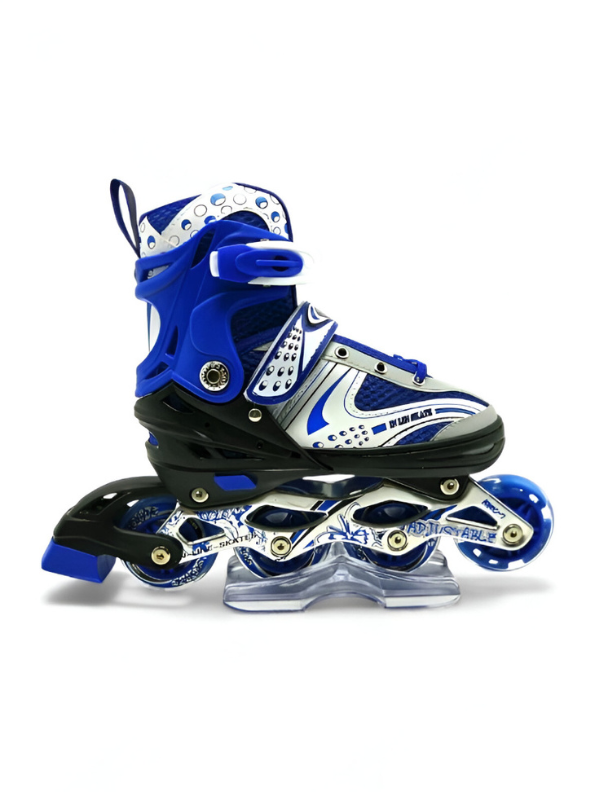 Sparkle Pink Inline Roller Skates - Extendable Kids' Skates for Girls - White/Grey Accents LMI10750