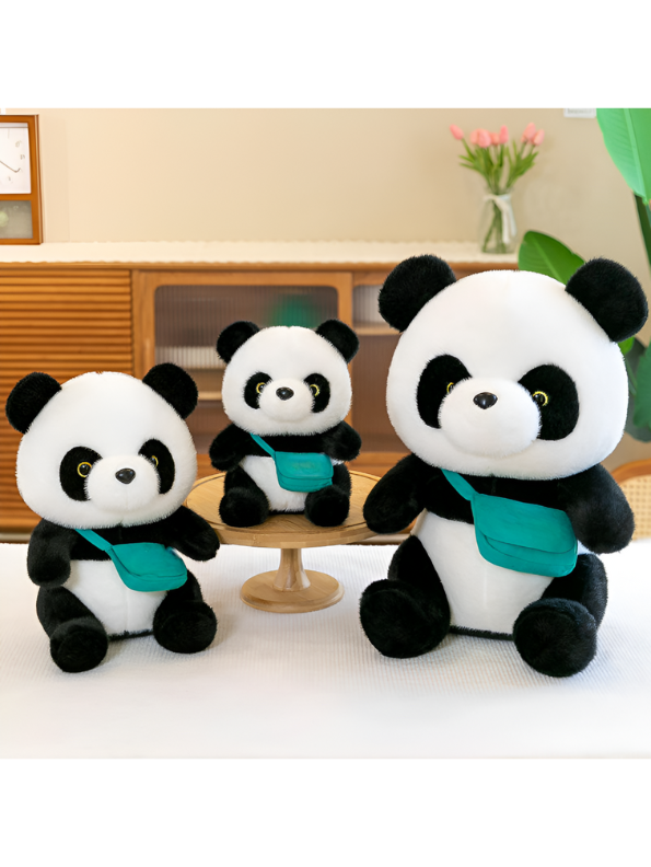 Cute Panda Plush Toy with Bag - 8-Inch Soft Toy Stuffed Animal for Kids & Adults LMI11083