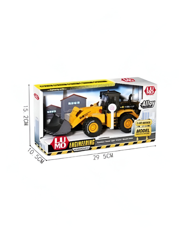 Engineering GL8F Alloy Die-Cast Wheel Loader Construction Vehicle Toy Model with Movable Scoop and Rubber Tires LMI15144