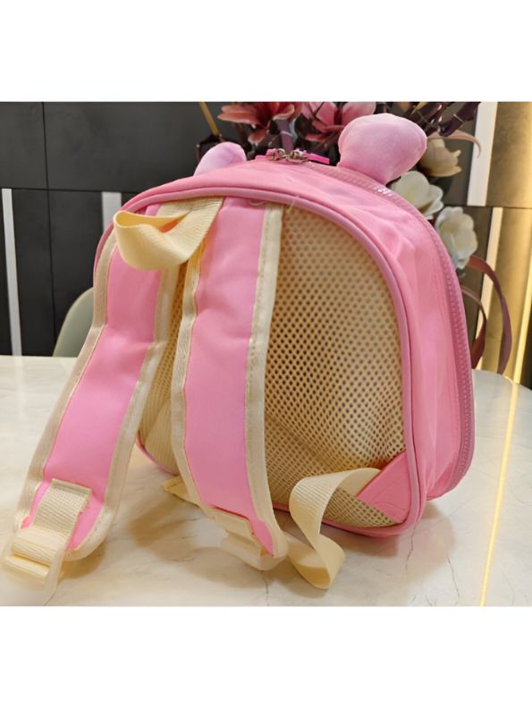 Cute Pink Bunny Backpack for Girls | Kawaii Plush Toddler School Bag | Soft 3D Animal Daycare Backpack