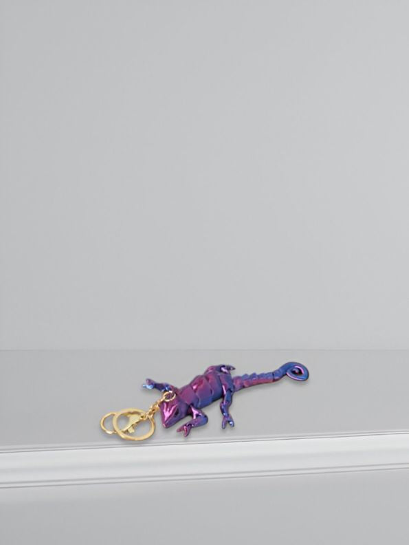 Purple - Beaded Chameleon Keychain | Handmade Y2K Retro Lizard Keyring & Bag Charm NOVGBT-50424