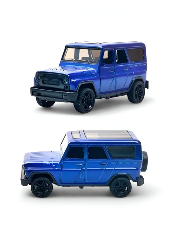 Blue - YA3 Hunter – Metal Die-Cast Jeep Pull-Back Car for Kids & Collectors | Russian Military-Style Off-Road Model Vehicle Scale 1:36 LMI15191.