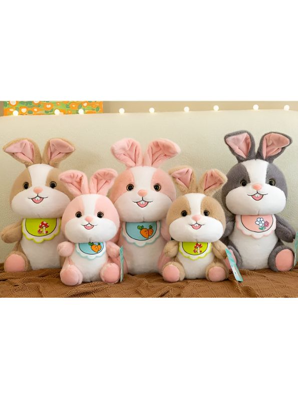 Floral Bunny Plush – 10 inches Soft Stuffed Rabbit with Long Ears & Flower Outfit | Easter Gift for Kids – MS14509