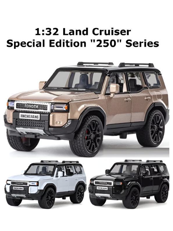Black Toyota Land Cruiser Prado Diecast Metal SUV Model | Pullback with Sound & Light Scale 1:32 TV5799