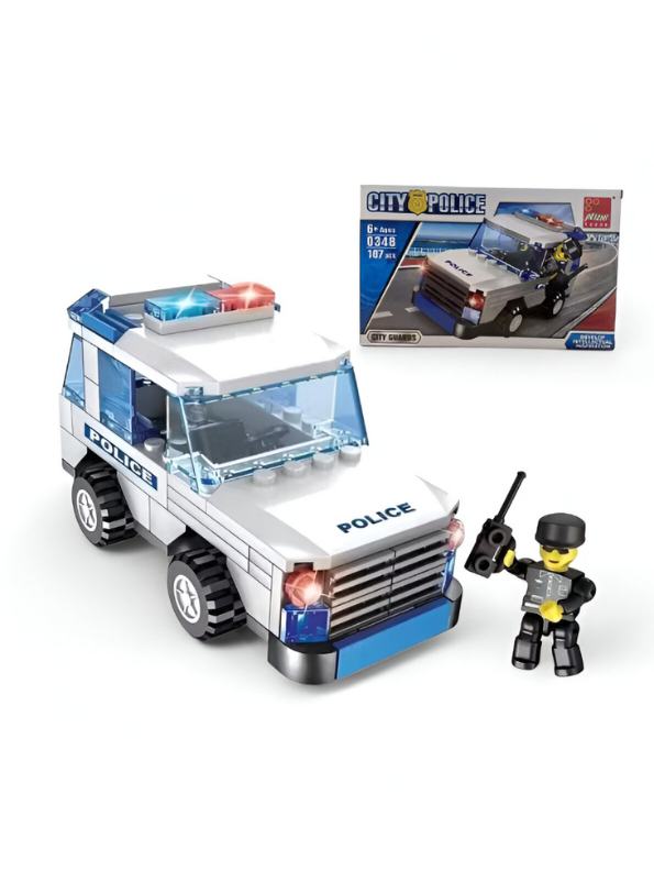 City Police SUV Building Block Set with Mini Figure and Vehicle - Building Bricks Toy 187 PCS for Ages 6+ TV5006
