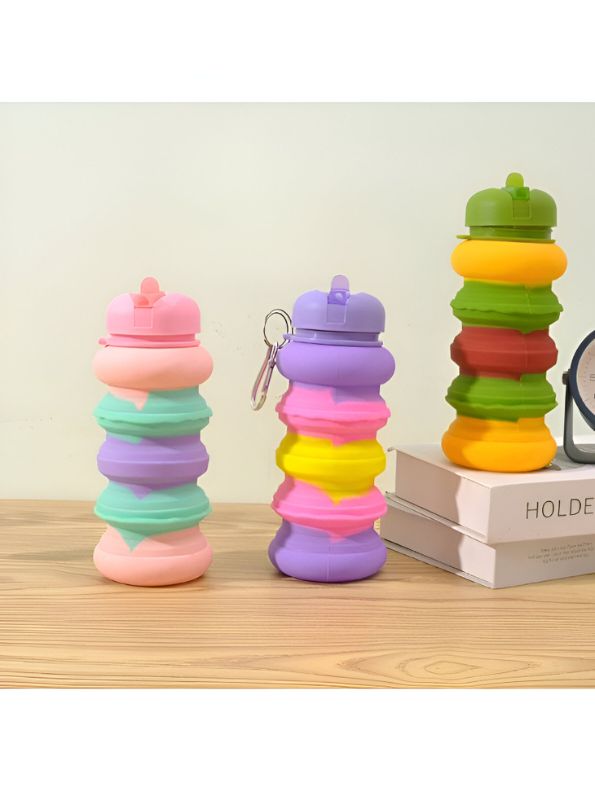 Fun & Unique Collapsible Kids' Water Bottles | Silicone, BPA-Free, and Leak-Proof Travel Sippers for Boys & Girls NOVGBT-9057