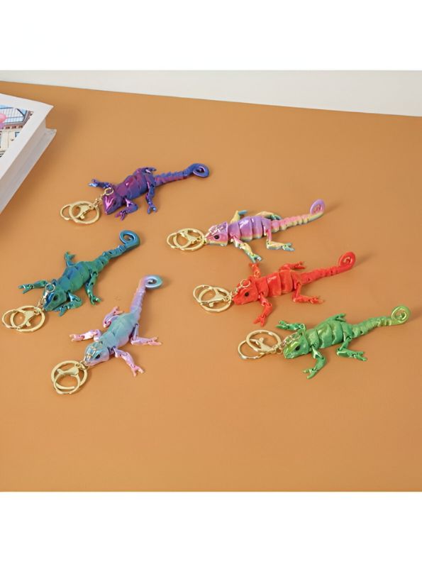 Beaded Chameleon Keychain | Handmade Y2K Retro Lizard Keyring & Bag Charm NOVGBT-50424