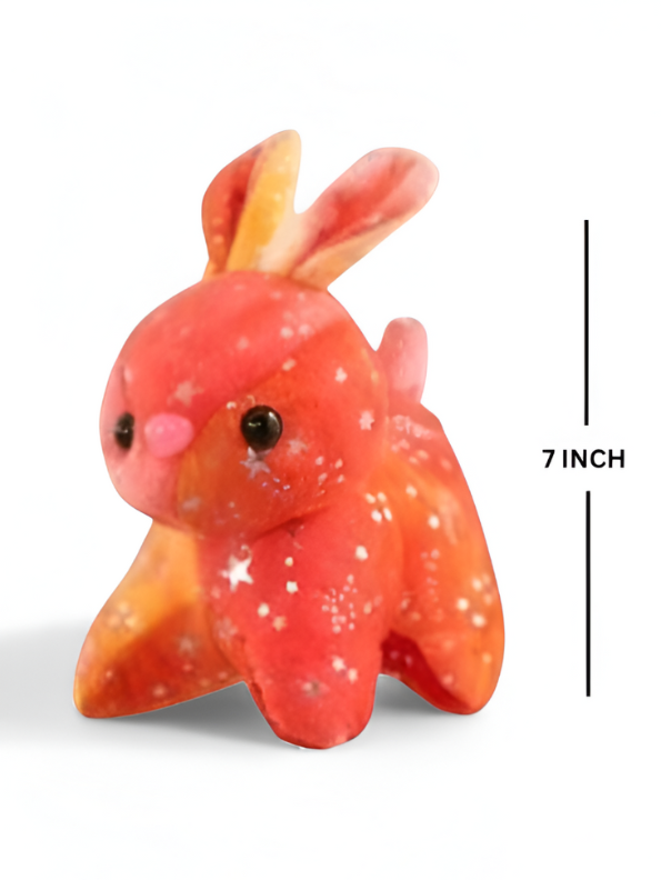 Fuzzy Orange Rabbit Soft Toy with Star Glitter - Cute Plush Bunny for Kids LMI11911
