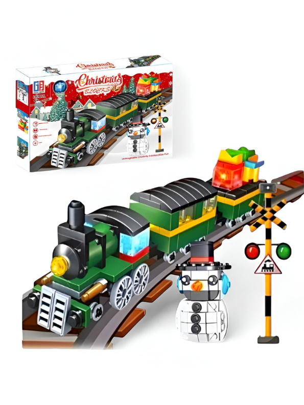Christmas Train Building Block Set - 321 PCS Holiday Steam Building Block Set - Seasonal Decoration & Kids' Toy TV5186