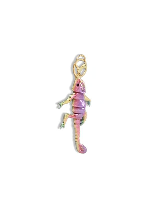 Pink - Beaded Chameleon Keychain | Handmade Y2K Retro Lizard Keyring & Bag Charm NOVGBT-50424
