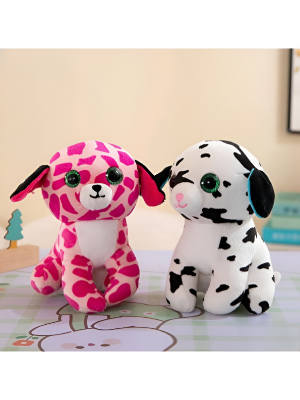 Cute Pink Spotted Puppy Dog Soft Toy - Beanie Boo Style Plush LMI11908