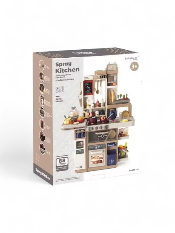 88-Piece Modern Kids Kitchen Playset for Toddlers 3+ | Interactive Pretend Chef Role Play Toy NX15193