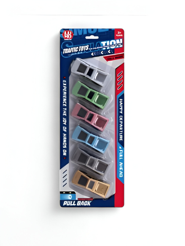 6-Pack Pull Back Toy Cars Set | Die-Cast Mini Trucks | Collectible Vehicle Playset for Kids LMI15721