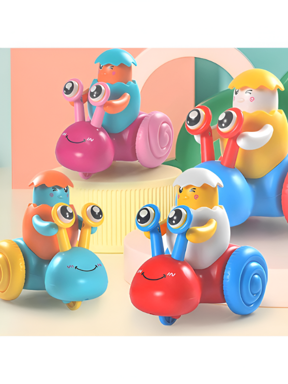 Green - Push and Go Snail Toy with Winking Egg Rider | Rolling Baby & Toddler Motor Skills Toy LMI12712