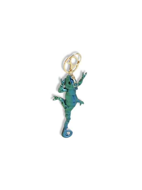 Dark Green - Beaded Chameleon Keychain | Handmade Y2K Retro Lizard Keyring & Bag Charm NOVGBT-50424