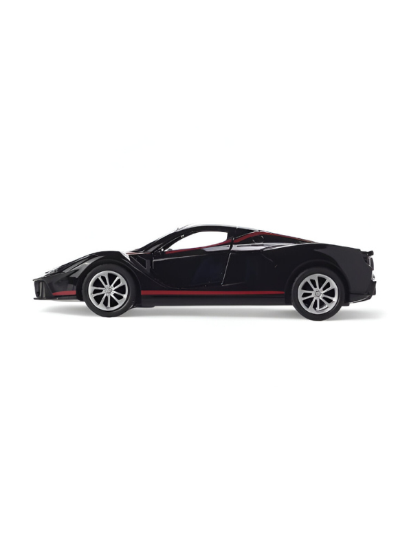 Black Ferrari LaFerrari Toy Car 1:28 Scale for Kids & Adults | Premium Pull Back Action Model LMI14892