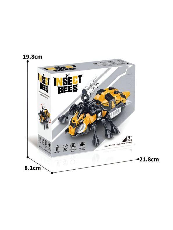 YELLOW - LumoBee – Interactive Light & Music Mechanical Bee Toy for Kids - MS14035