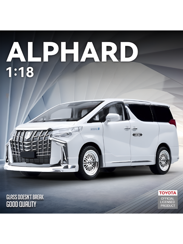 White Toyota Alphard Hybrid Diecast Model Car 1:18 Scale | Premium Luxury MPV Toy for Collectors LMI15768