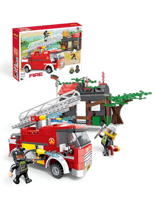 411-Piece Fire Rescue Building Set – Building Block -Compatible Fun with Vehicles & Mini Figures for Ages 6+” TV1028