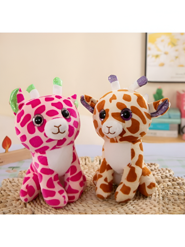 Pink - Glitter-Eyed Giraffe Plush Toy - 7 Inch Stuffed Soft Toy Animal for Kids ST11913