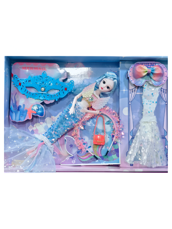 Mariana Mermaid Fashion Doll Set with Angel Wings, Extra Tail, and Deluxe Accessories - Fantasy Toy Gift for Girls NX13132