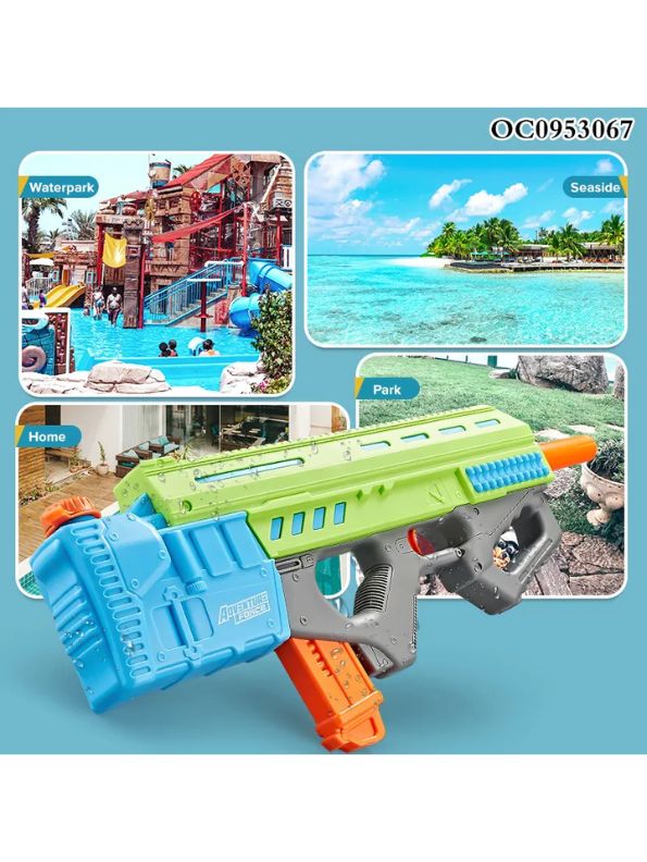 Green - PowerSplash 500 - Ultra High-Pressure Electric Water Gun Pichkari Toy For Kids | Ultimate Electric Water Gun