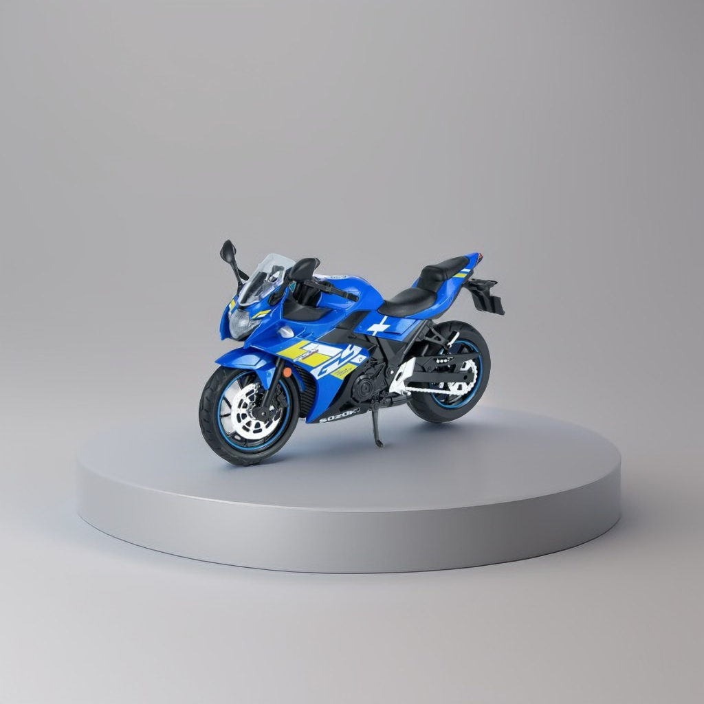 Suzuki GSX-250R Motorcycle 1:24 Scale Diecast Model - Blue Metal Collectible | TV-O-24 - With Acrylic Display Box.