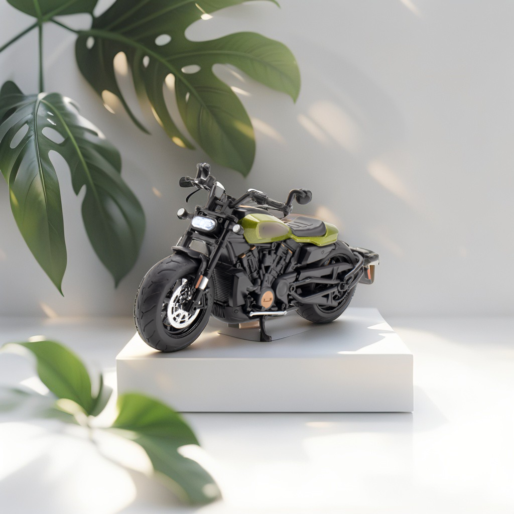 Diecast Bike Metal - Green - TV – With Acrylic Display Box.