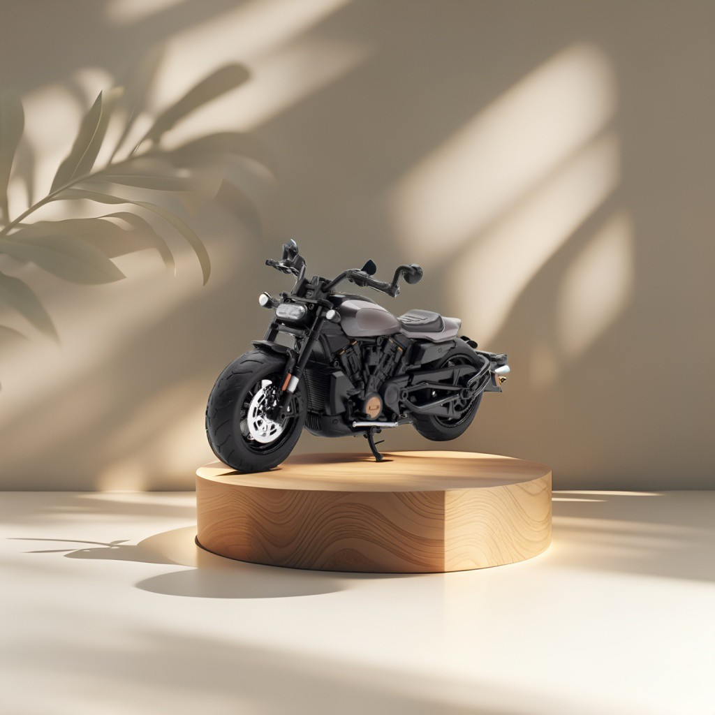 Diecast Bike Metal - Brown- TV – With Acrylic Display Box.