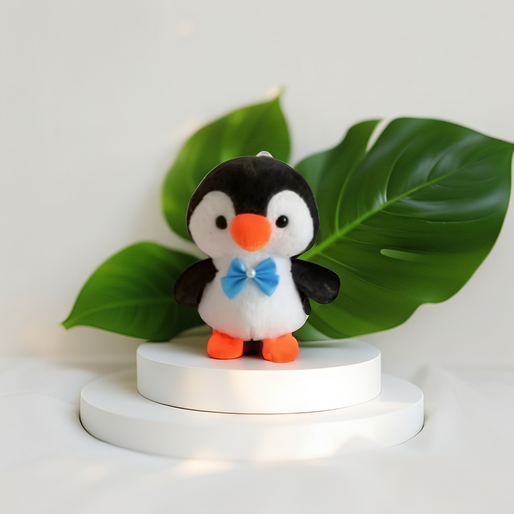 Black - 8" Penguin Plush Toy with Bowknot - Super Soft Toy Cuddle Buddy LMI12218