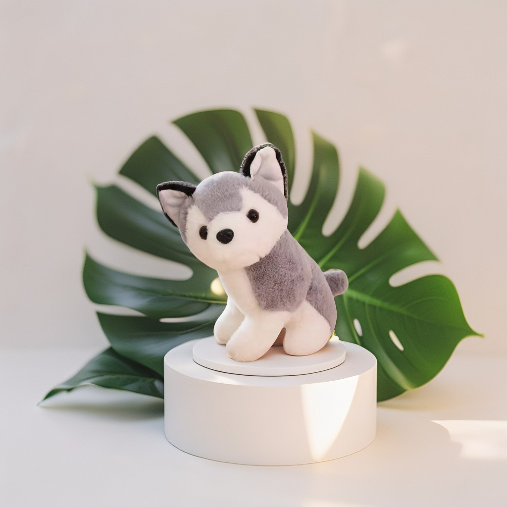 Fluffy Husky Dog Plush Toy - 8-Inch Stuffed Animal Toy LMI11089.