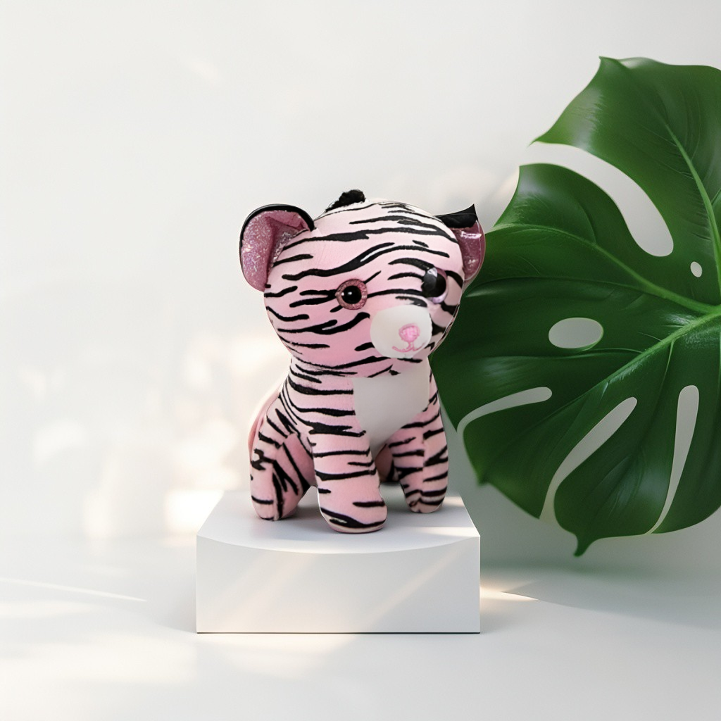 Pink Tiger Soft Toy - Cuddly Striped Plush for Kids & Collectors LMI11937