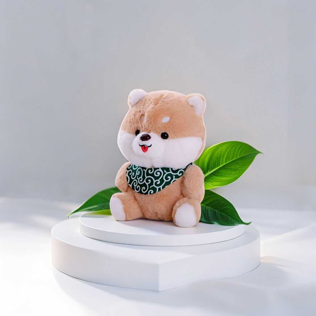 Shiba Inu 8-Inch Plush Toy with Scarf | Cute Stuffed Soft Toy Animal Dog for Kids & Adults LMI11060.