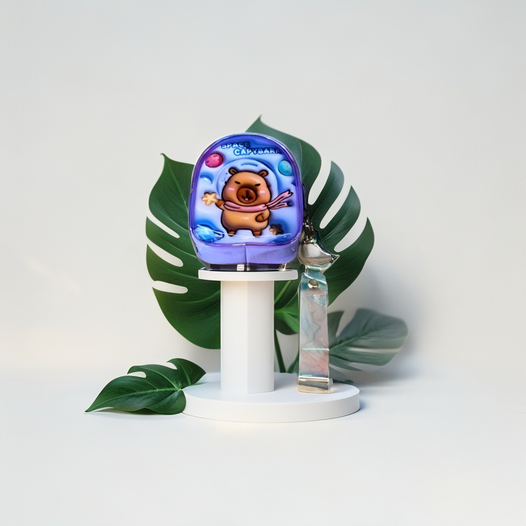 Capybara - Mini Backpack Pouch Charm | Kawaii Space Space Capybara Character Keyring & Bag Accessory - NOVHBC-1881306