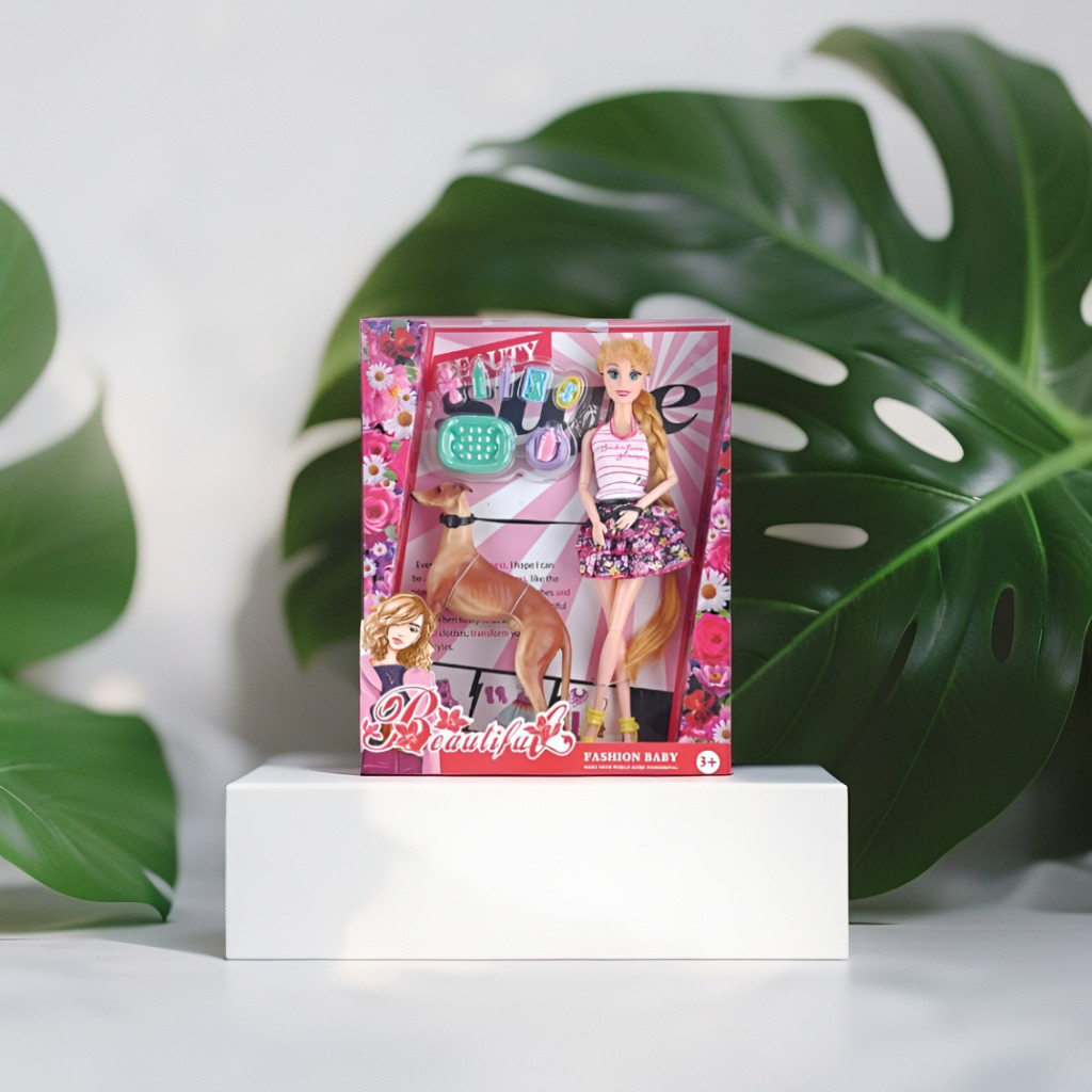 Stylish Fashion Barbie Doll with Outfits & Accessories | Cute Doll Toy for Girls & Kids Ages 3+ NX13418