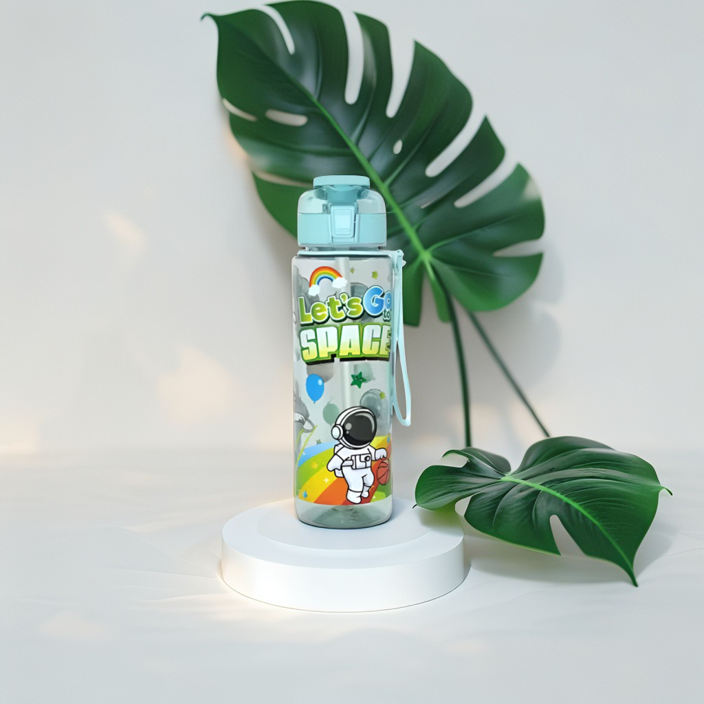 Kids Water Bottle with Straw | Leak-Proof Astronaut Space Sipper for School & Travel NOVGBT-81