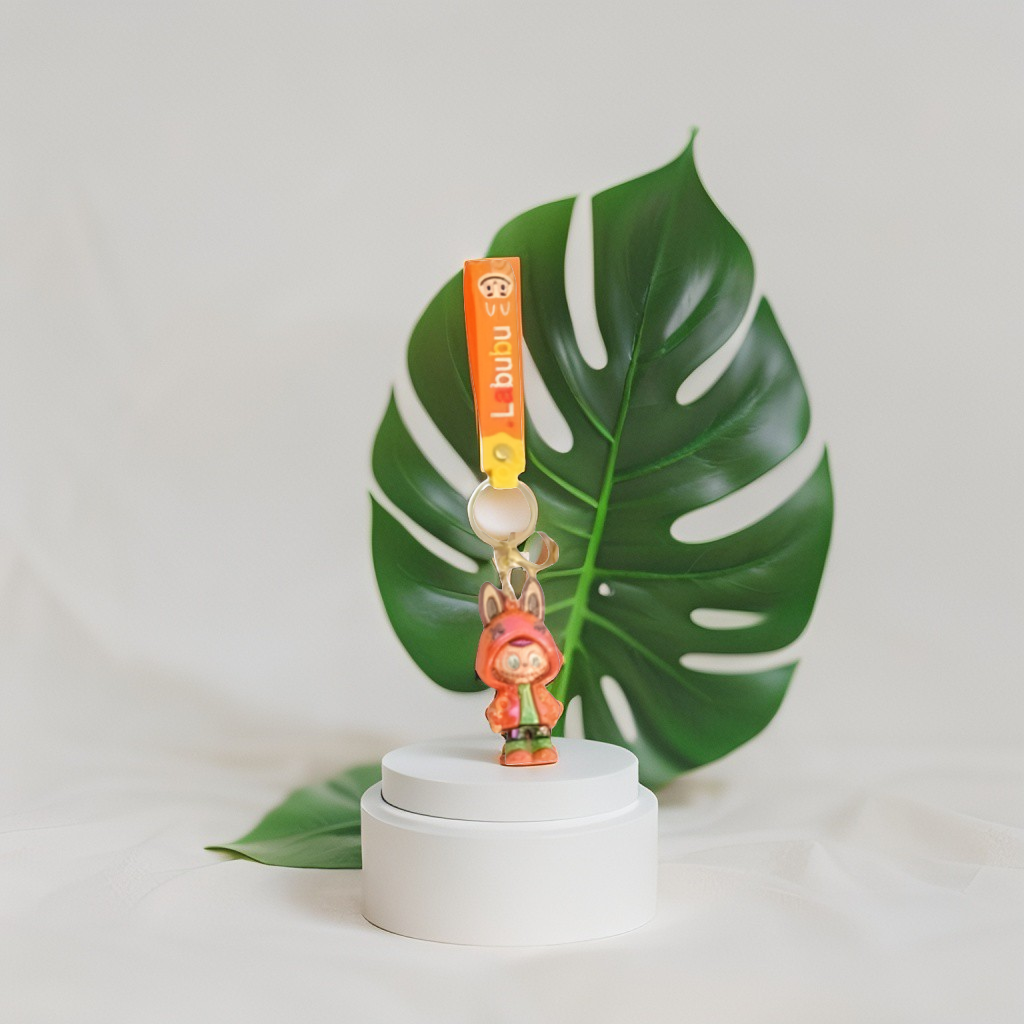 Orange - Labubu Shining Keychain – Cute Glow Keyring for Kids NOVHBC-1881191.