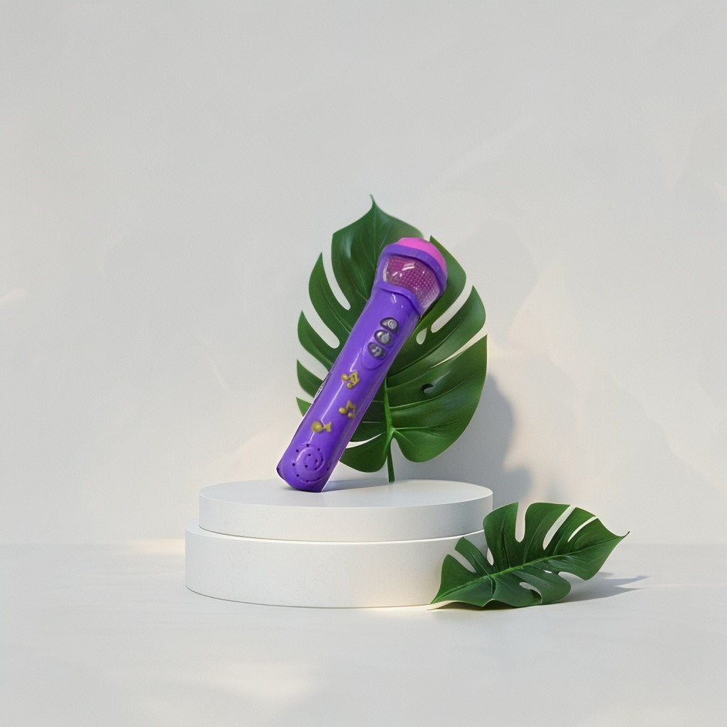 Purple - Musical Microphone Toy for Kids - Singing Mic with Lights & Sounds