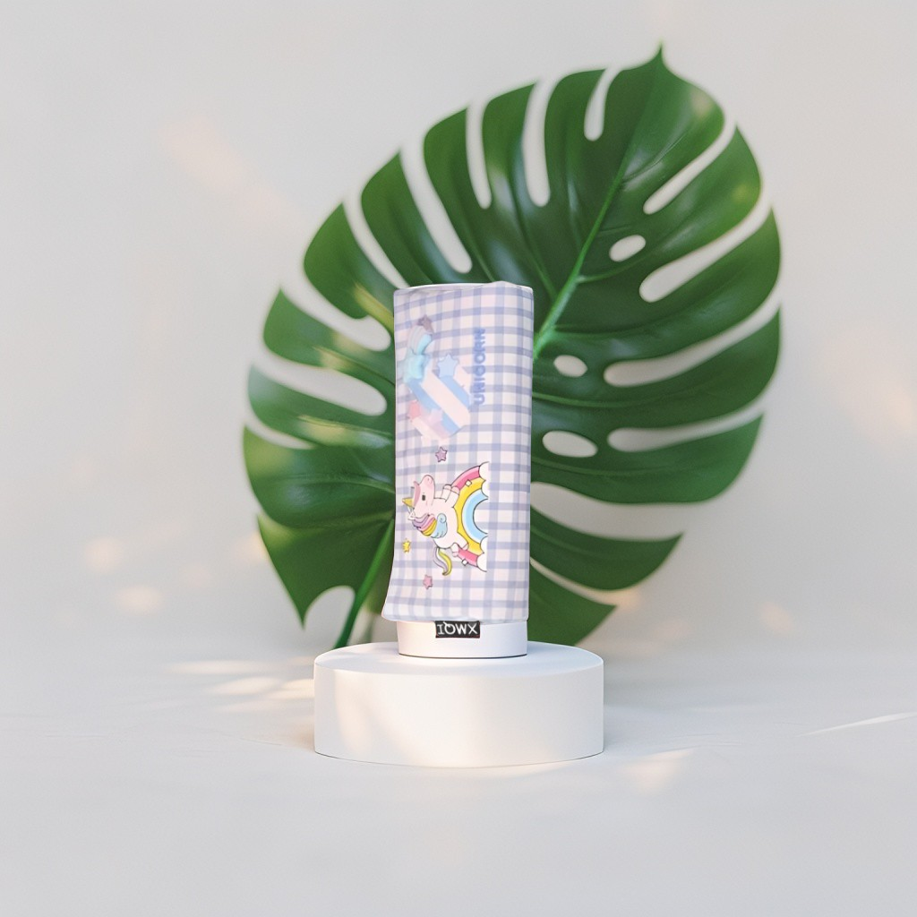 Purple - Unicorn Striped Pouch – Single Chain Soft Pouch | Cute & Durable Zipper Bag for Girls NOV6156.