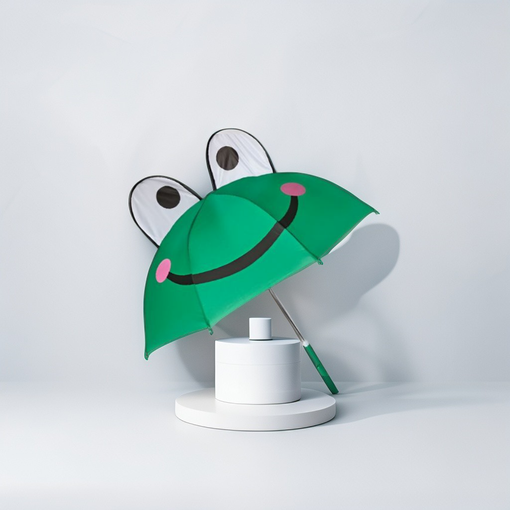 Frogella – Cute Frog Face Kids Umbrella | Adorable & Fun Rain Gear for Children NOV6219.