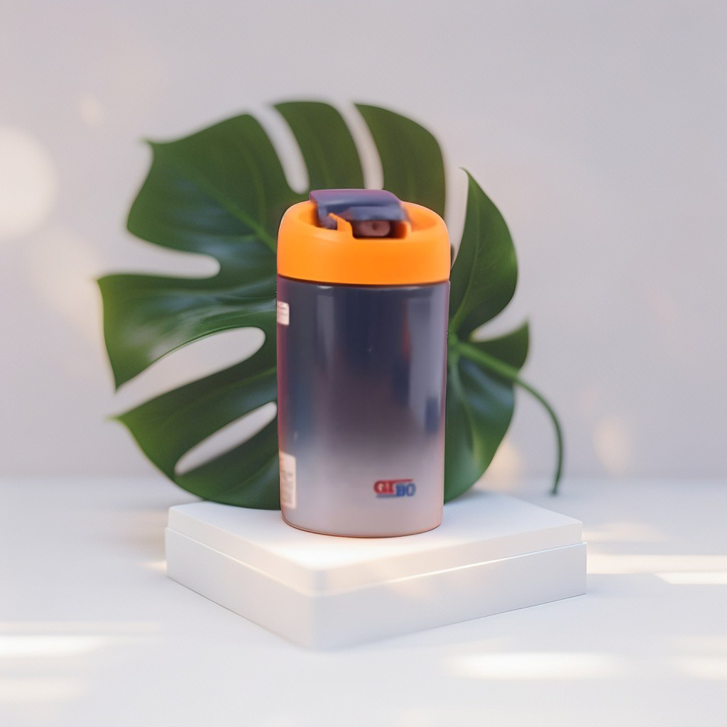 Blue - Double Shaded 2-in-1 Water Bottle 370ml – Stylish & Compact for Office Workers NOV3295.