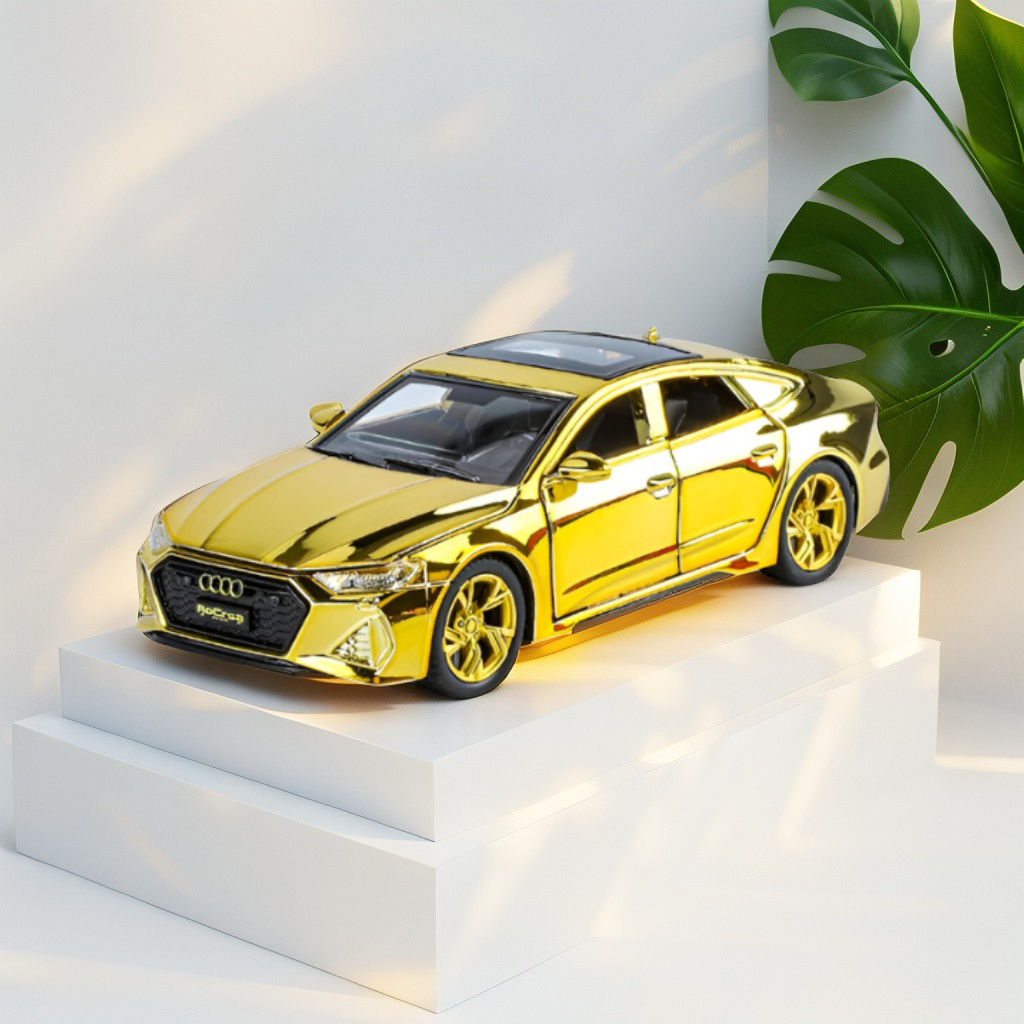 AUDI RS7 Alloy Model Car 1:32 Scale - Diecast Collectible with Luxury Gold Chrome Finish TV5430