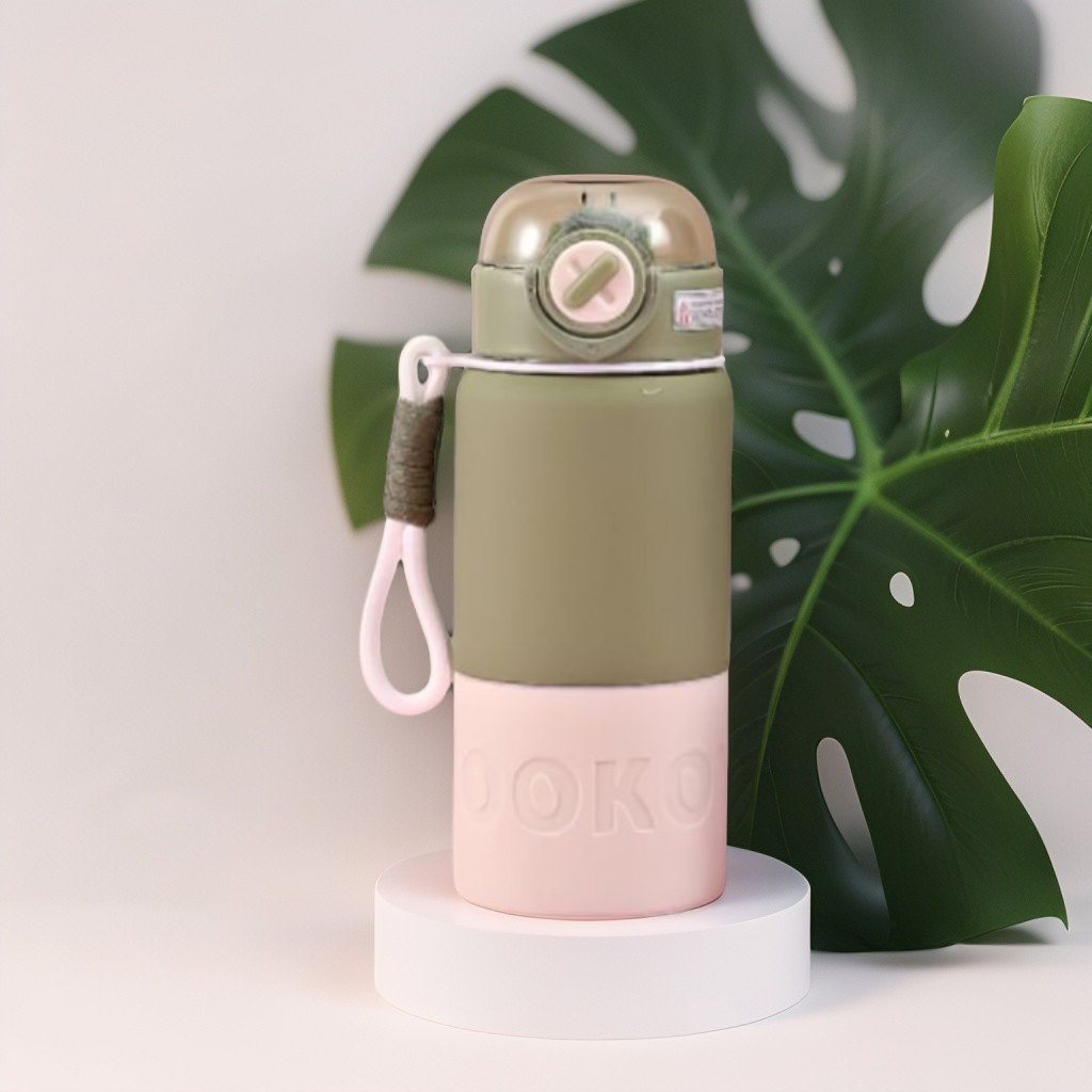 Green - HydraNova – 500ml Push Button Water Bottle | Stainless Steel, Leak-Proof & Thermally Insulated NOV5233.