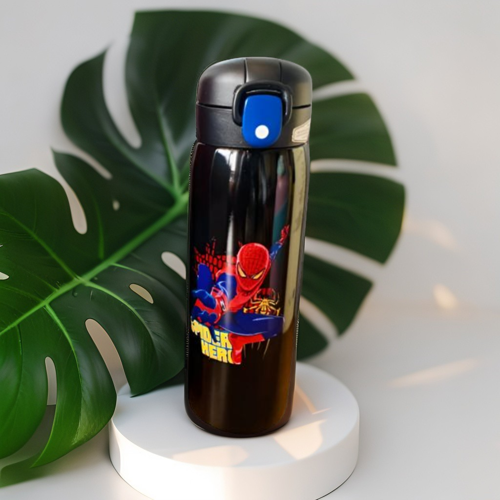 ShadowSpider - Avengers Theme Sipper Bottle – Stainless Steel & Leakproof 500ml Push Button with Lock NOV8336.